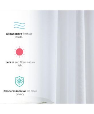 2 Piece Semi Sheer Voile Window Curtain Drapes Grommet Panels for Bedroom, Living Room & Kids Room