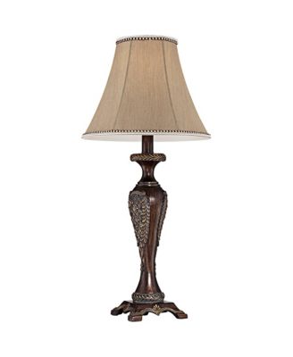 Hanna Traditional Accent Table Lamp 23 1/2" High Dark Bronze Candlestick Floral Bell Shade for Bedroom Living Room Bedside Office Family