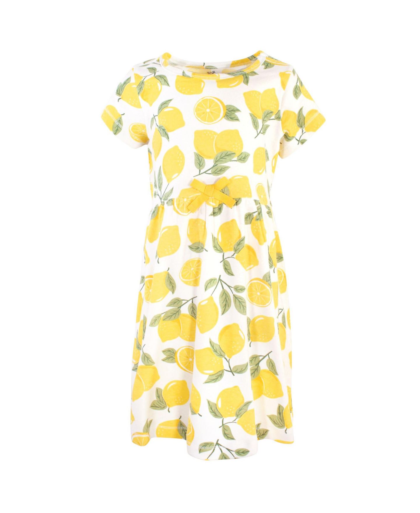 Платья Touched by Nature Natural Cotton Dresses Featuring Both Short and Long Sleeves для девочек, цвет: Лимонный — фото 3