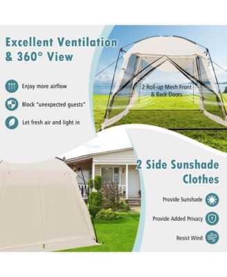 Screen Dome Camping Tent for 6-8 People with 4-Side Mesh Walls Carrying Bag