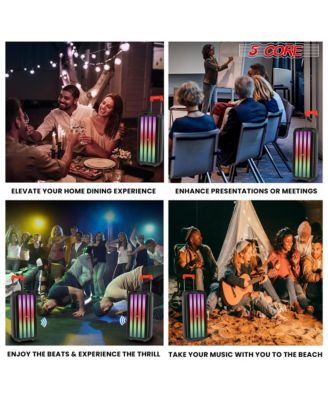 Bluetooth Speaker Karaoke Machine 8 Inch 2 Way Speaker Portable PA System w DJ Light - PLB 8X2 2MIC