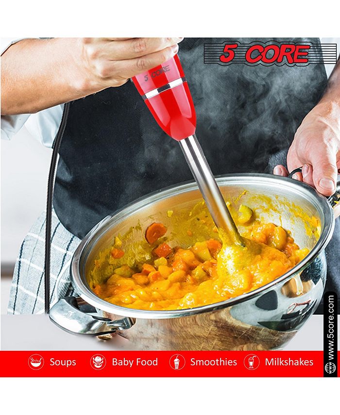 5 Core Immersion Blender Handheld 500W Copper Motor Emulsifier Blender