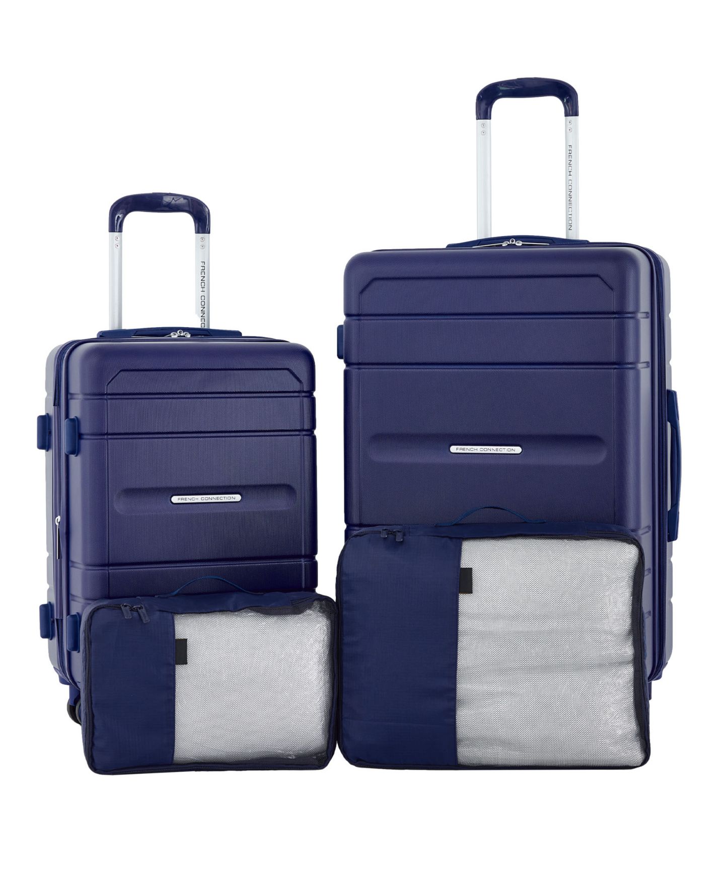 Чемоданы French Connection Saint Martin 4 Piece Hardside Luggage Set 4in1 CUP/USB/USB-C/PHONE Holder, цвет: Синий — фото 1