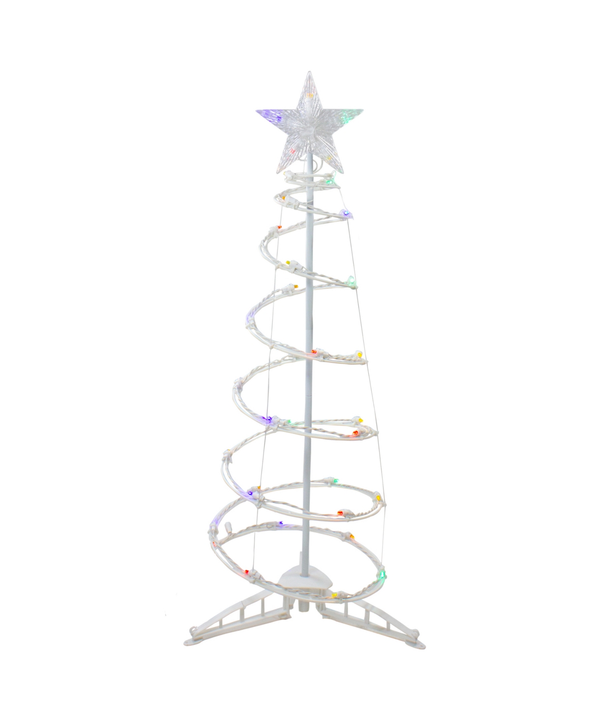 Northlight 3ft Led Spiral Cone Tree Multi Lights - White