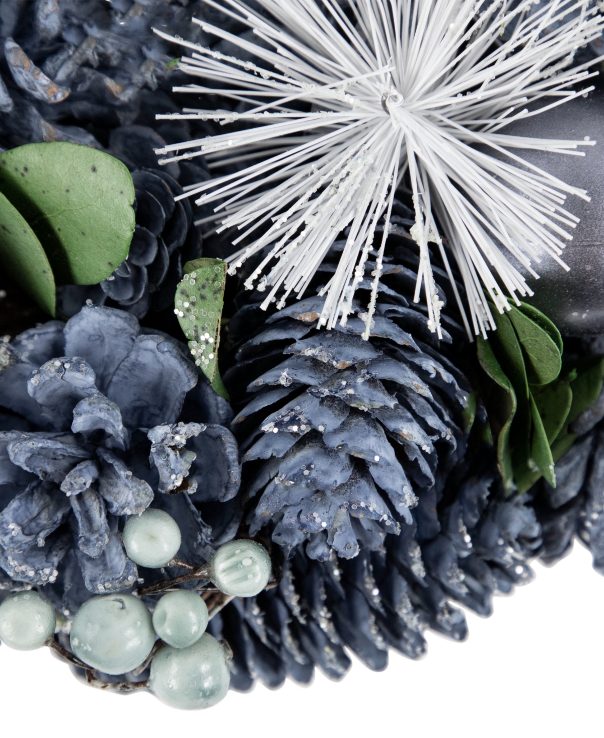 Northlight Pinecones Ornaments And Pine Needles Wreath In Blue