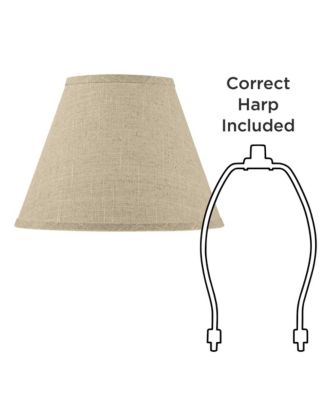 Fine Burlap Small Empire Shape 6" Top x 12" Bottom x 9" Slant (Spider) Replacement with Harp and Finial