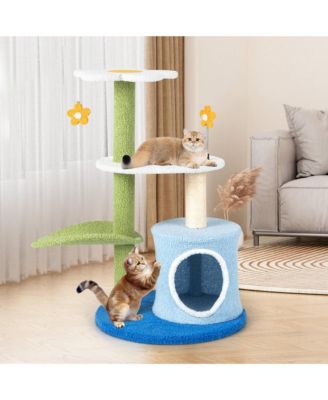 4-Tier Modern Cat Tree Tower Kitten Activity Center with Sisal Scratching Post