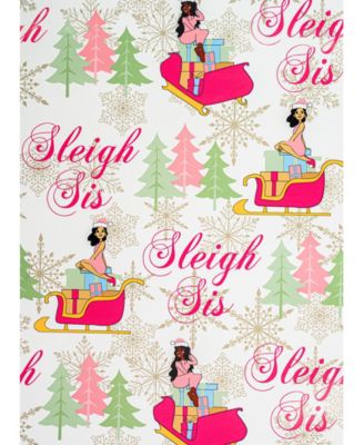 White Sleigh Sis Gift Wrap