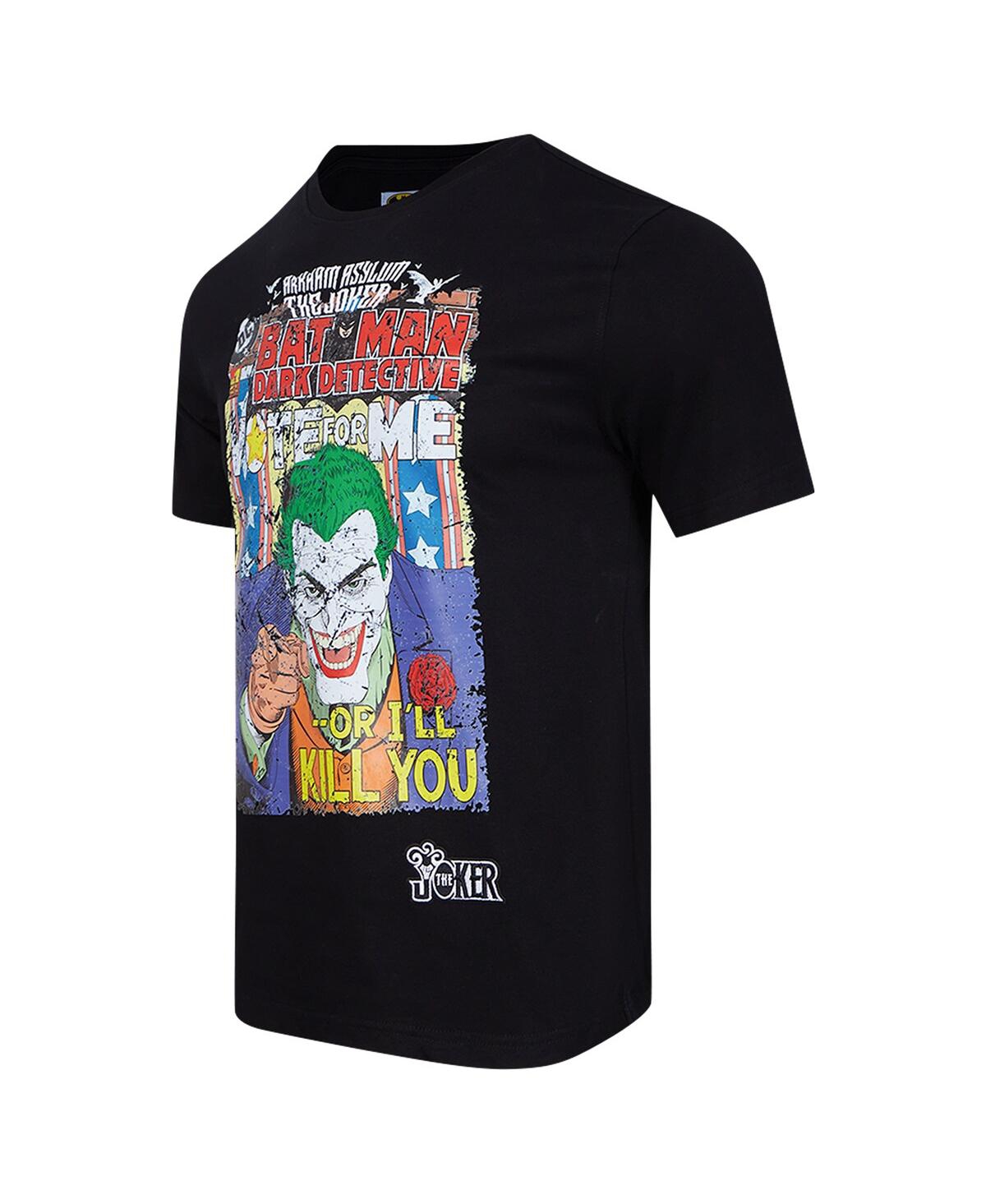 Freeze Max Men's The Joker Black Batman Comics Vote For Me T-shirt In Black