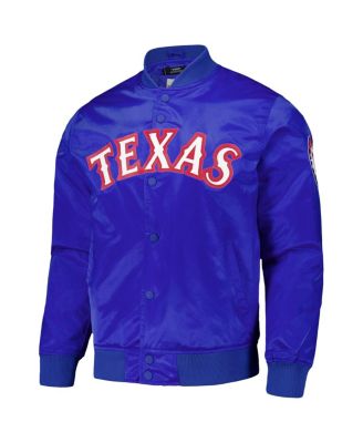 Men’s Royal Texas Rangers Wordmark Satin Full-Snap Jacket