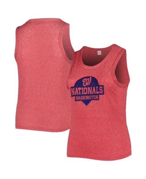 Женский топ Soft As A Grape Red Washington Nationals Plus Size High Neck Tri-Blend