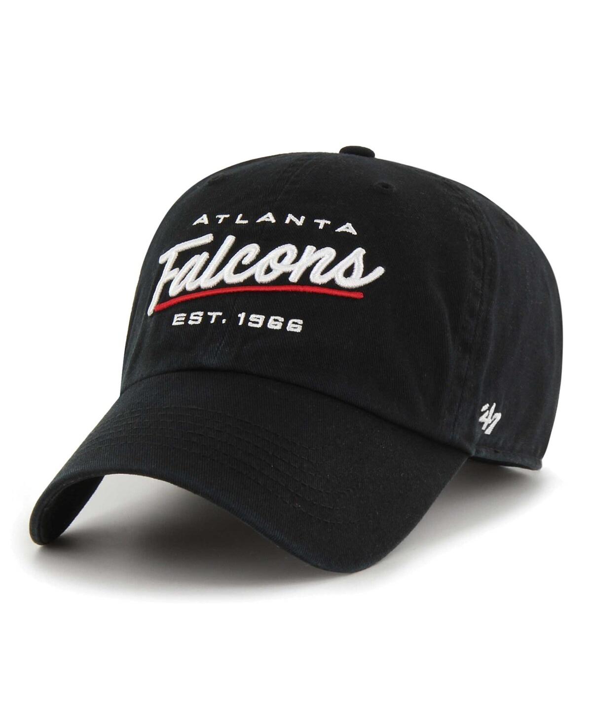 47 Brand Women's Black Atlanta Falcons Sidney Clean Up Adjustable Hat In Black