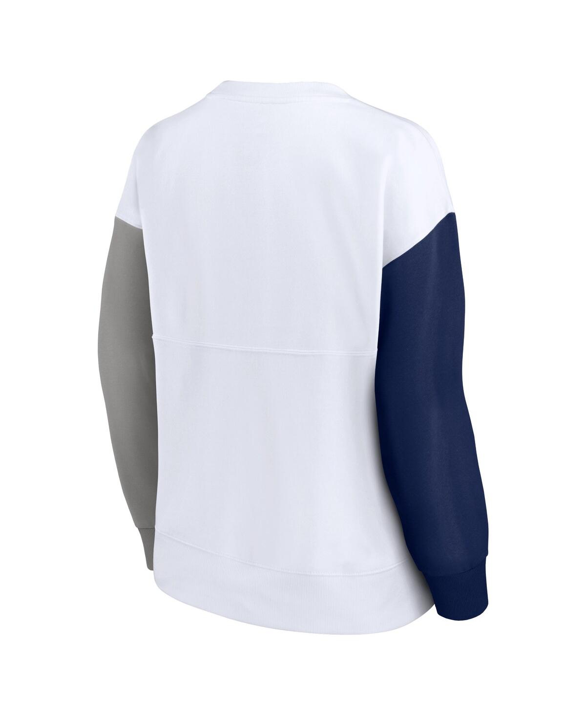 Shop Fanatics Women's White New York Yankees Series Pullover Sweatshirt In White,navy