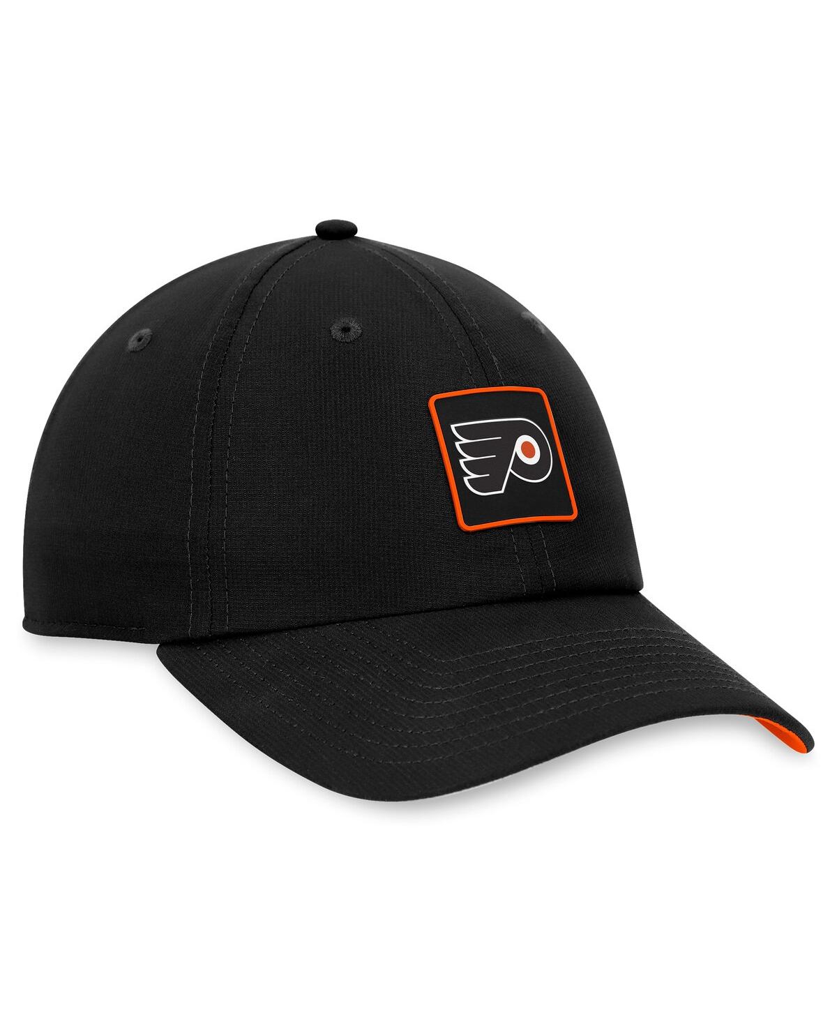 Fanatics Men's Black Philadelphia Flyers Authentic Pro Rink Adjustable Hat In Black,orange