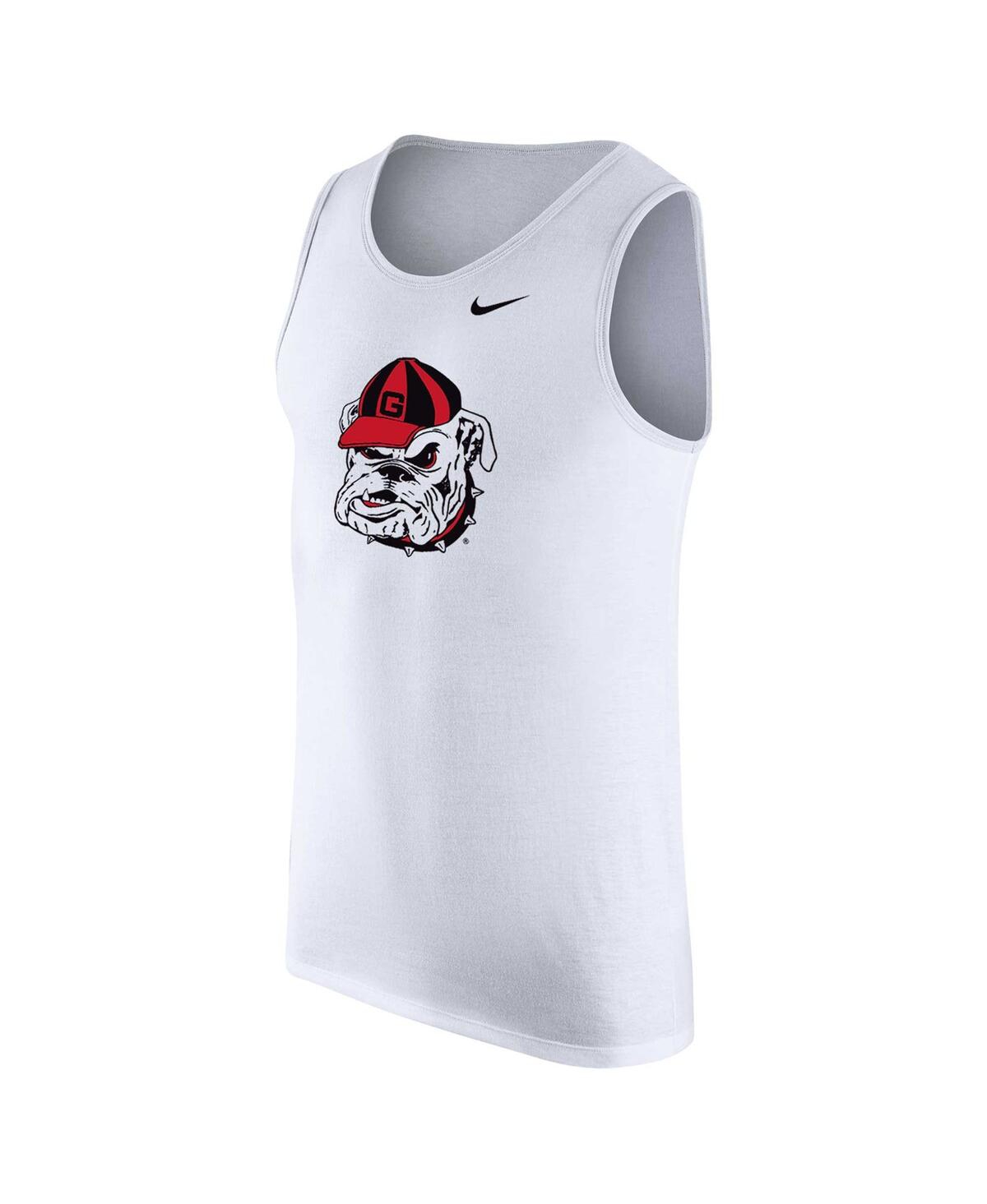 Nike Men's White Georgia Bulldogs Vintage-like Logo Performance Tank Top In White