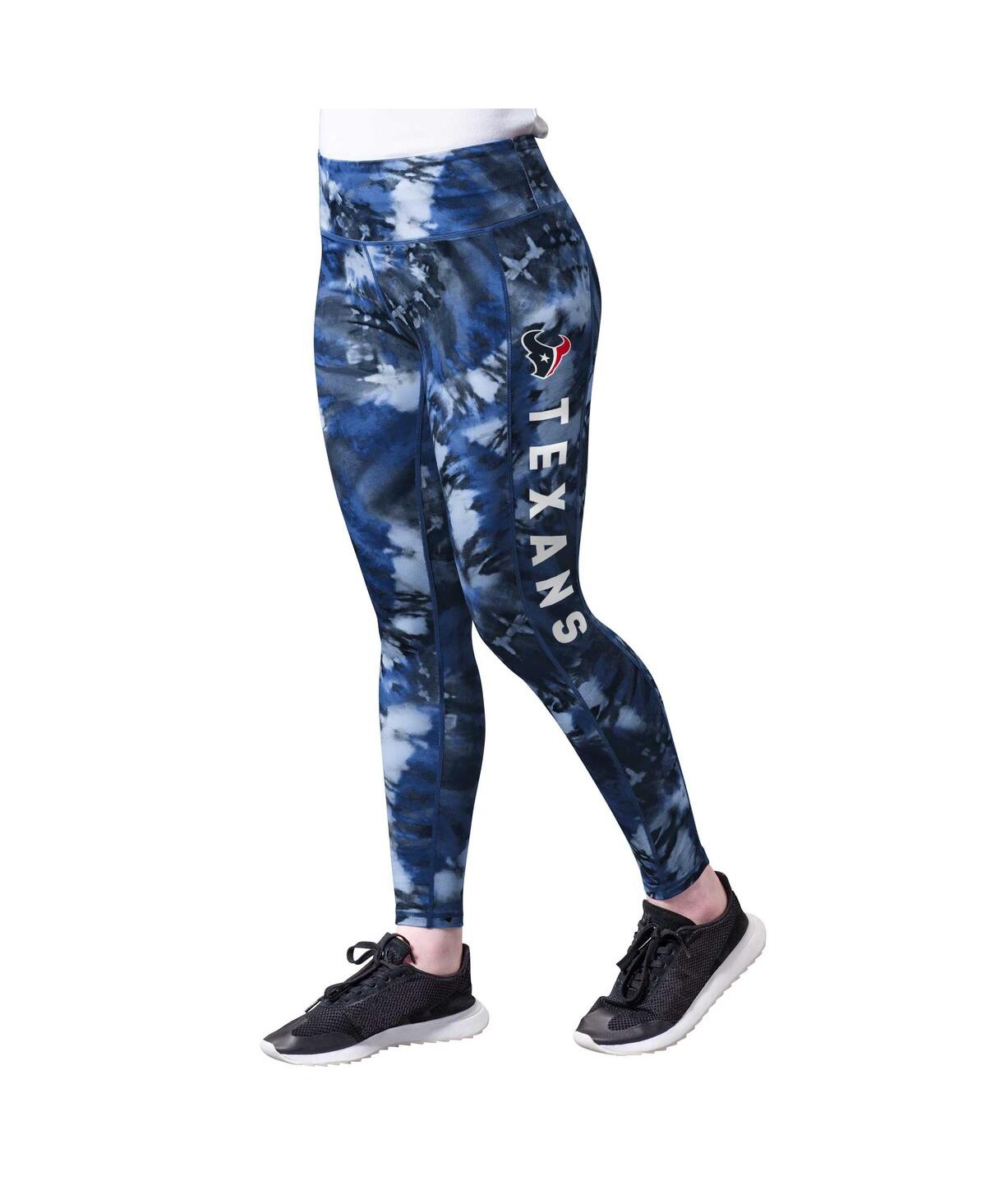 Women's Navy Houston Texans Aubrey Tie-Dye Leggings - Navy