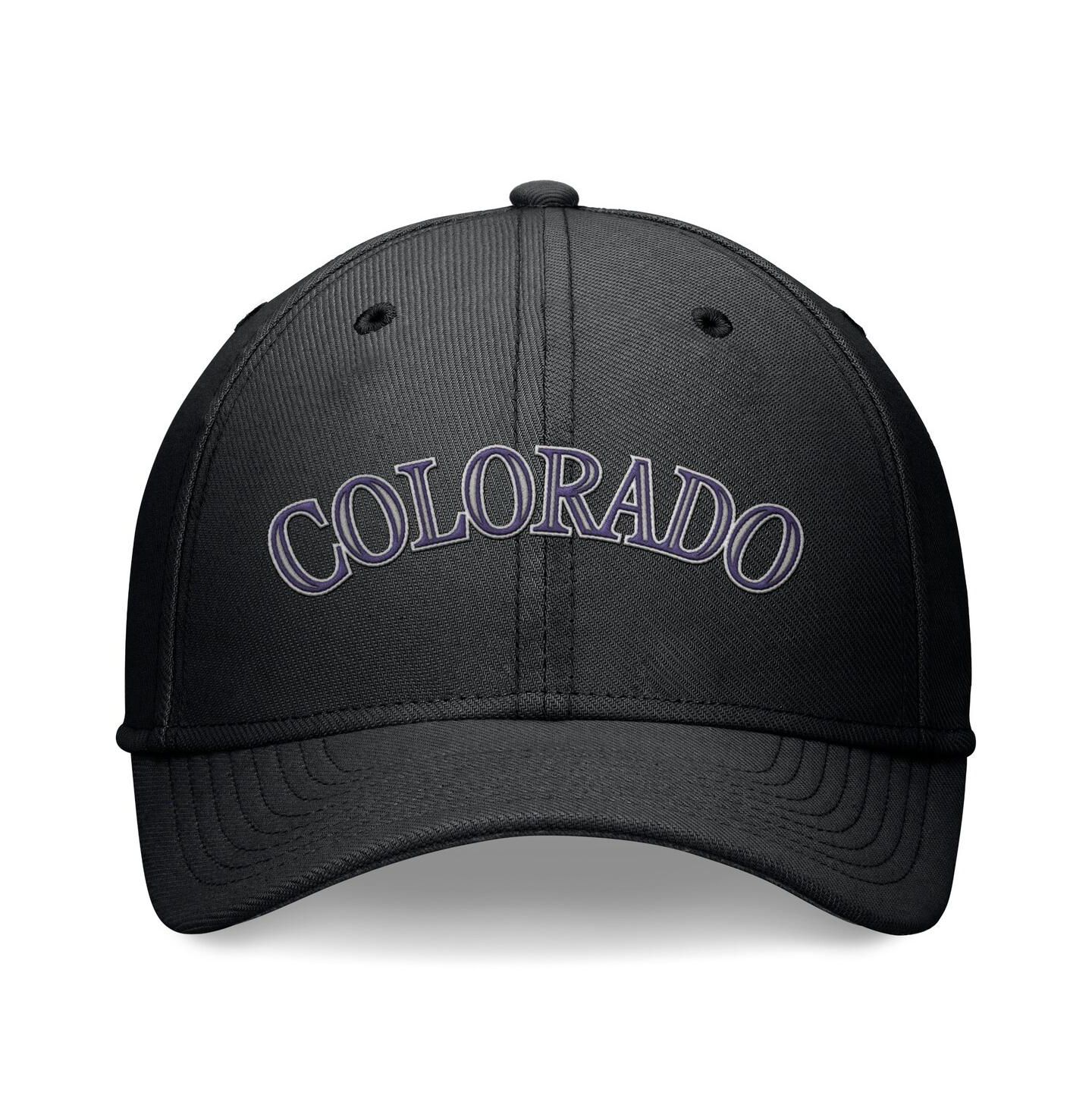 Мужская кепка Nike Black Colorado Rockies Evergreen Performance Flex Hat — фото 2