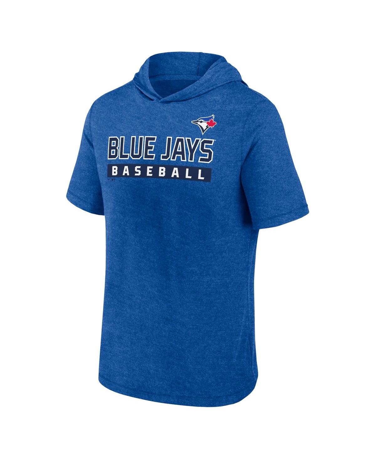 Fanatics Men'sToronto Blue Jays Push Short Sleeve Pullover Hoodie - Heather Royal