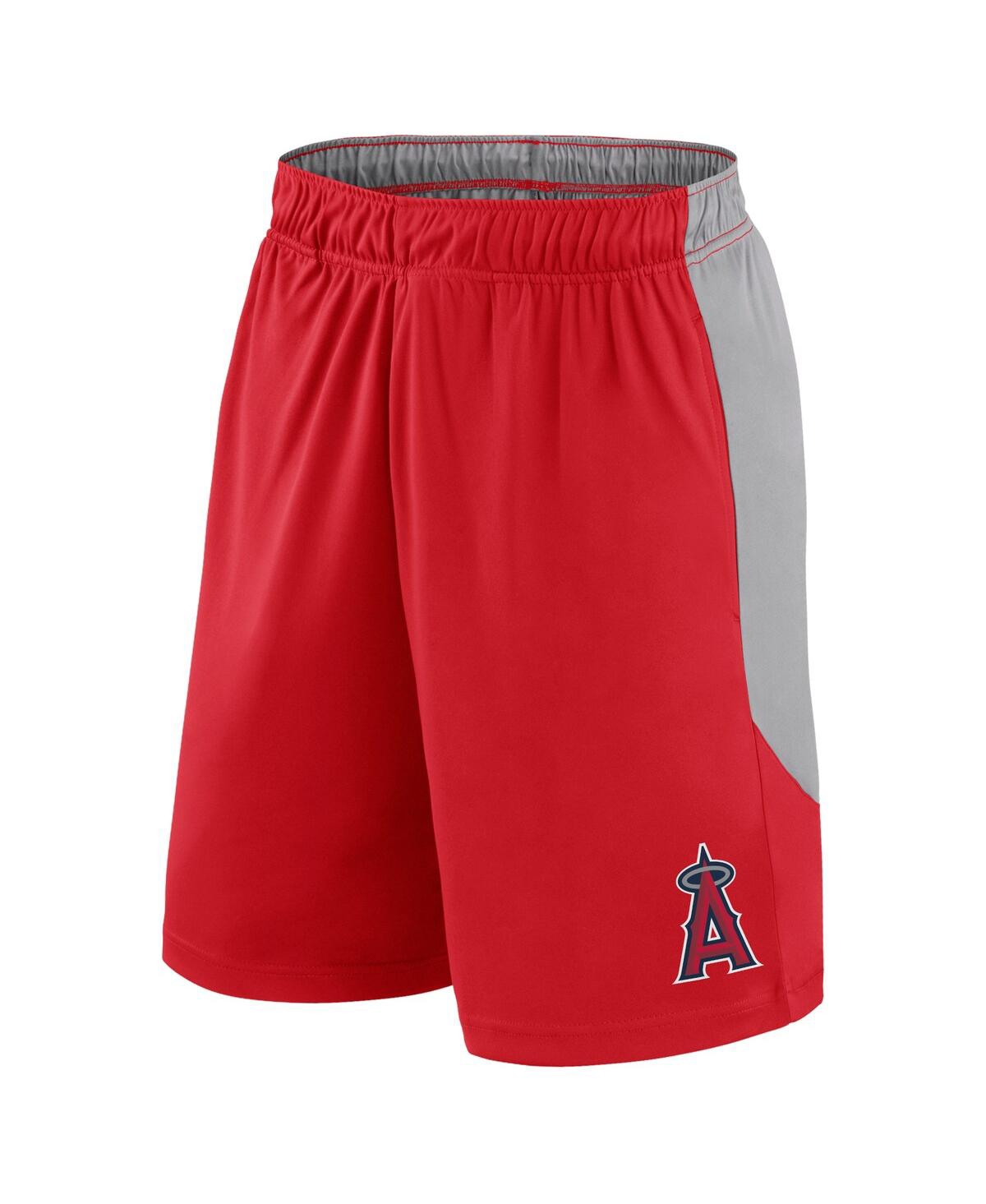 Fanatics Men'sGray Los Angeles Angels Go Hard Shorts - Red, Gray
