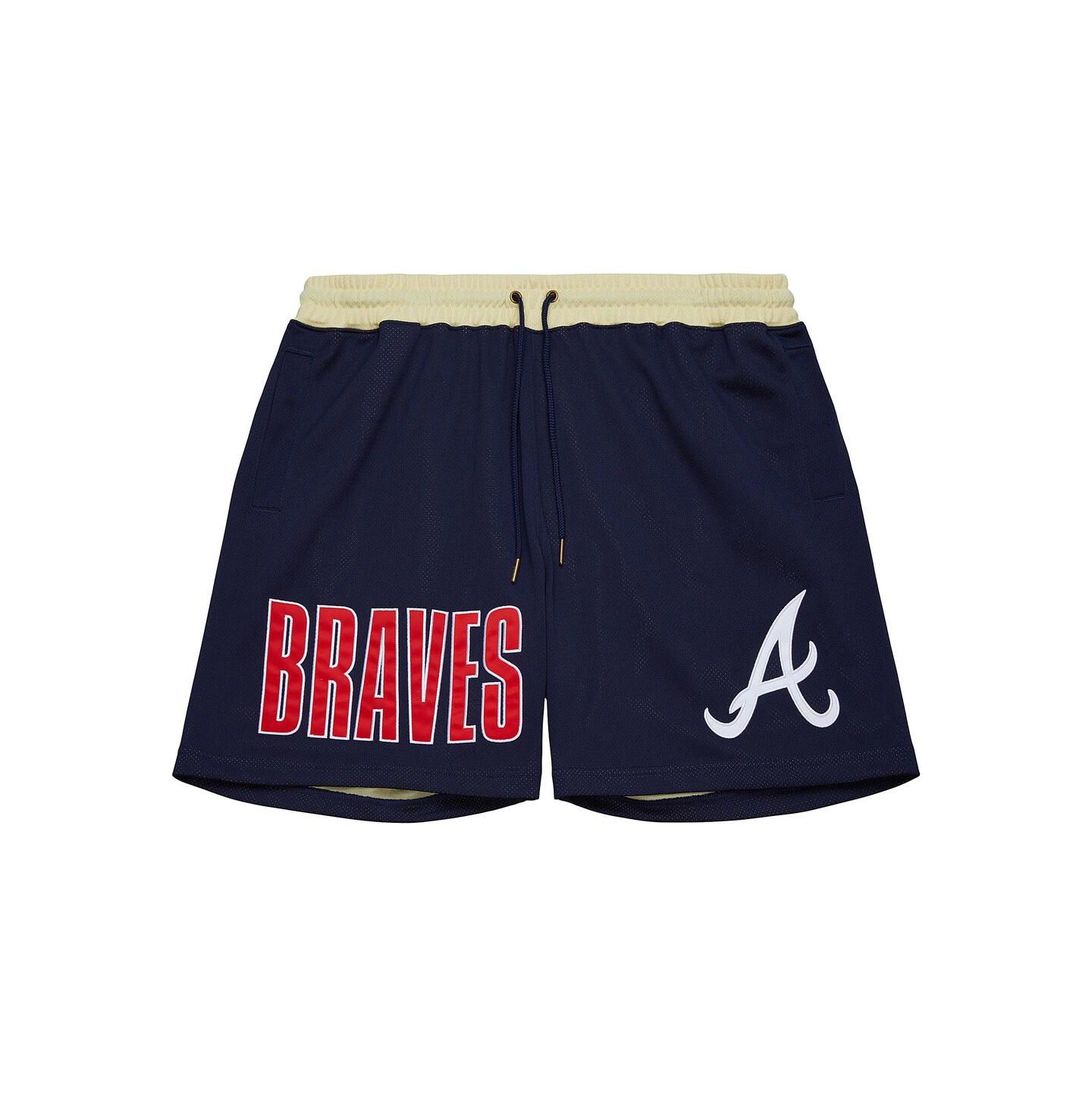 Мужские шорты Mitchell & Ness Navy Atlanta Braves OG 2.0 Fashion — фото 2