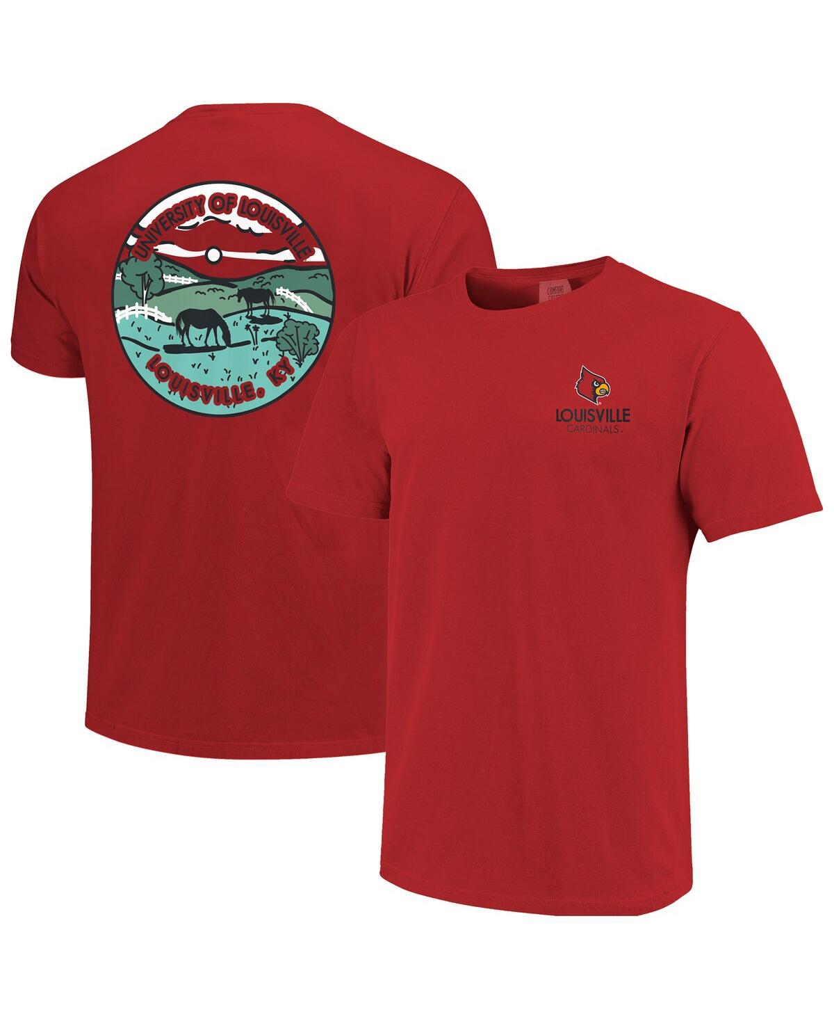 Men's and Women's Red Louisville Cardinals Scenic Comfort Colors T-Shirt - Red