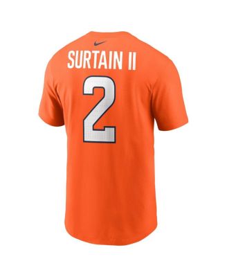 Men's Patrick Surtain II Orange Denver Broncos Name Number T-Shirt