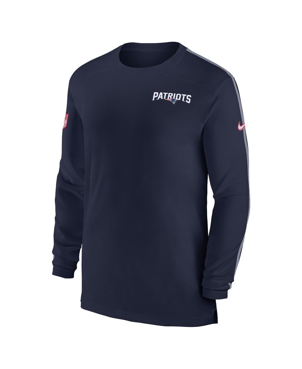 Nike Navy Dallas Cowboys Sideline Coach Uv Performance Long Sleeve T-shirt In Navy,white