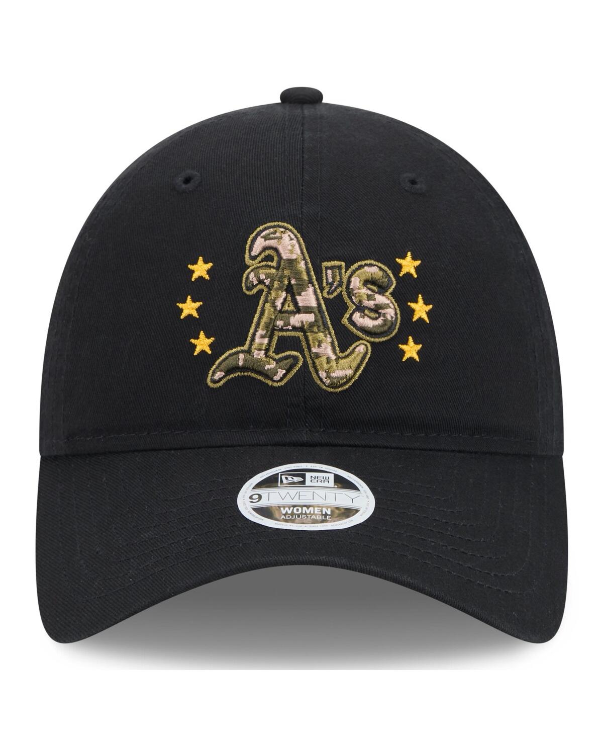 New Era Women's Black Oakland Athletics 2024-armed Forces Day 9twenty Adjustable Hat In Black