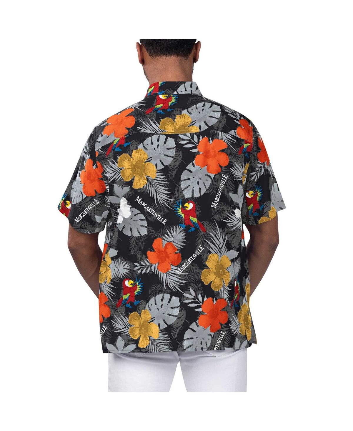 Margaritaville Men'sSan Diego Padres Island Life Floral Party Button-Up Shirt - Black