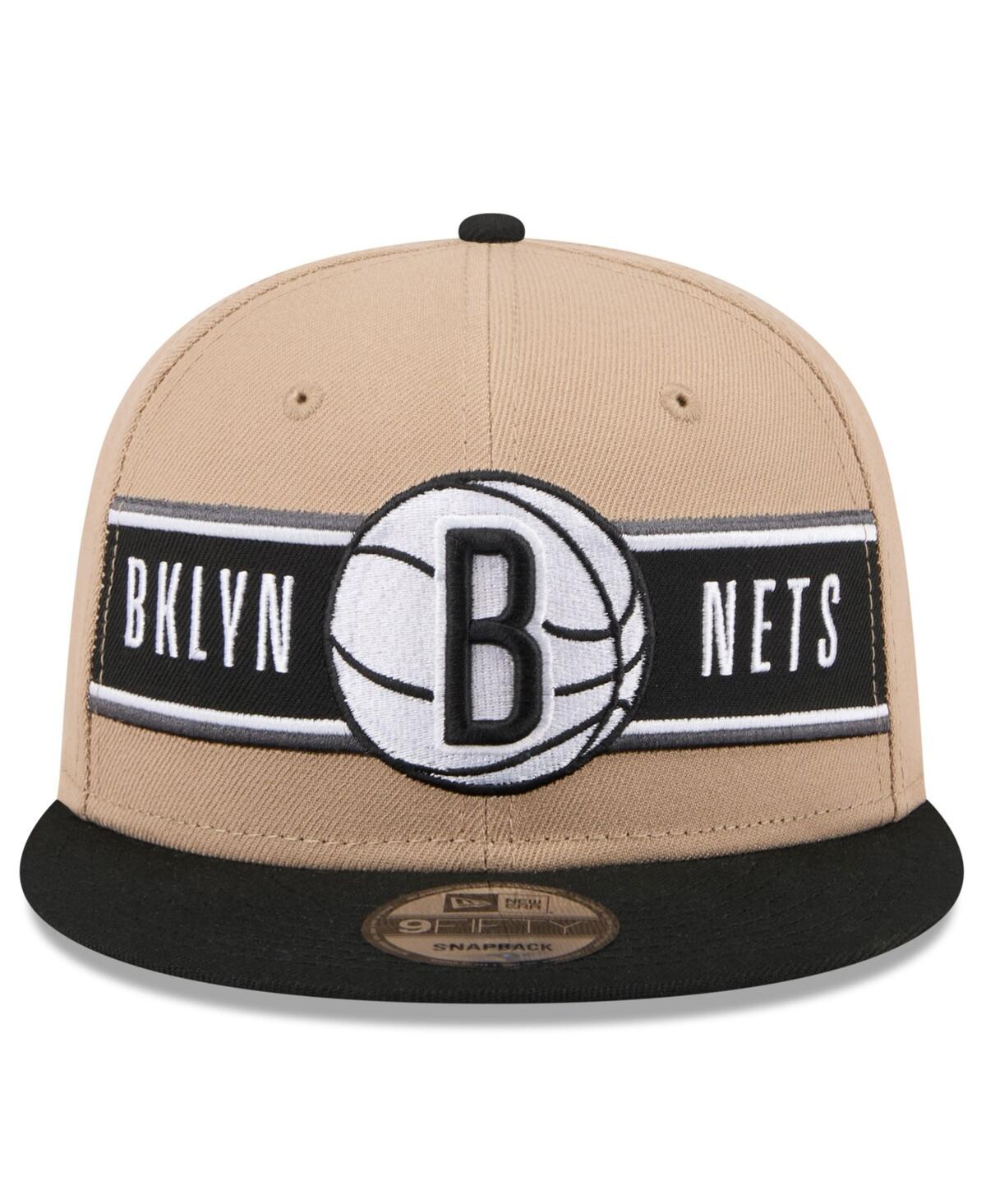 NEW ERA BIG BOYS AND GIRLS TAN/BLACK BROOKLYN NETS 2024 NBA DRAFT 9FIFTY SNAPBACK HAT 