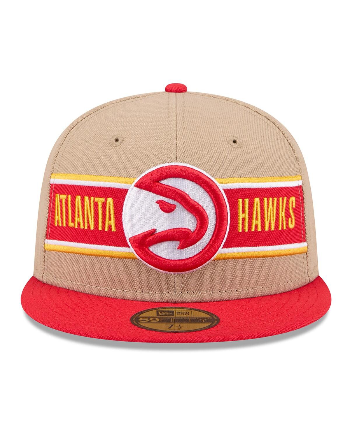 New Era Men's Tan/red Atlanta Hawks 2024 Nba Draft 9fifty Snapback Hat In Tan Red