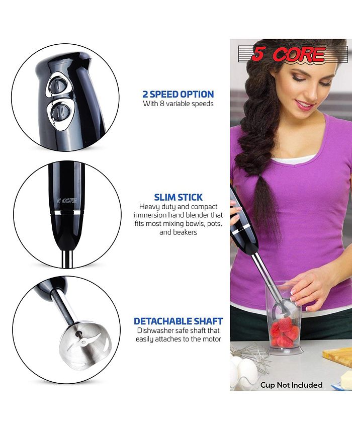 5 Core Immersion Blender Handheld 500W Copper Motor Emulsifier Blender