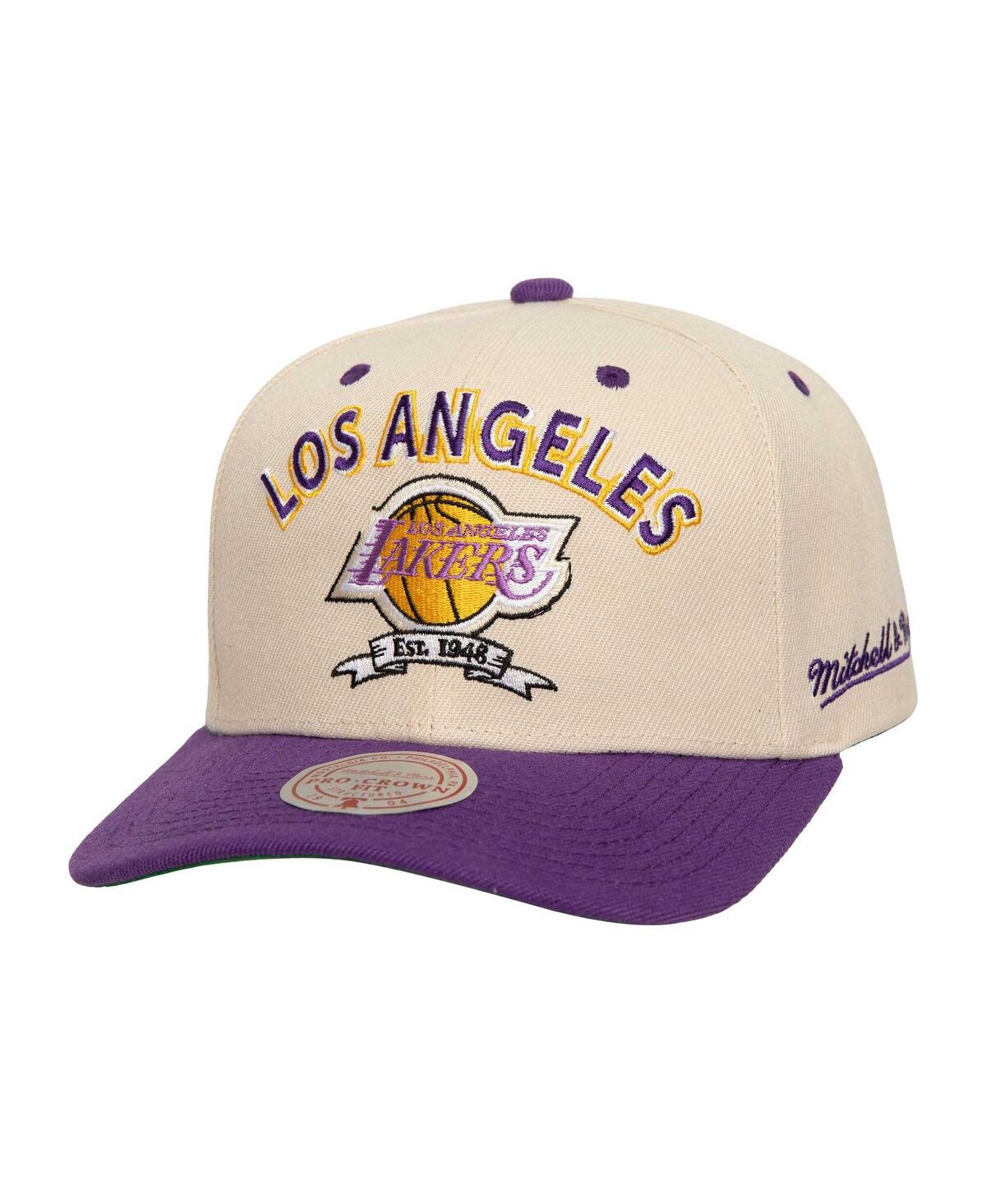 Mitchell & Ness Men's Cream/Purple Los Angeles Lakers 17x Nba Champions Soul Legacy Defined Snapback Hat