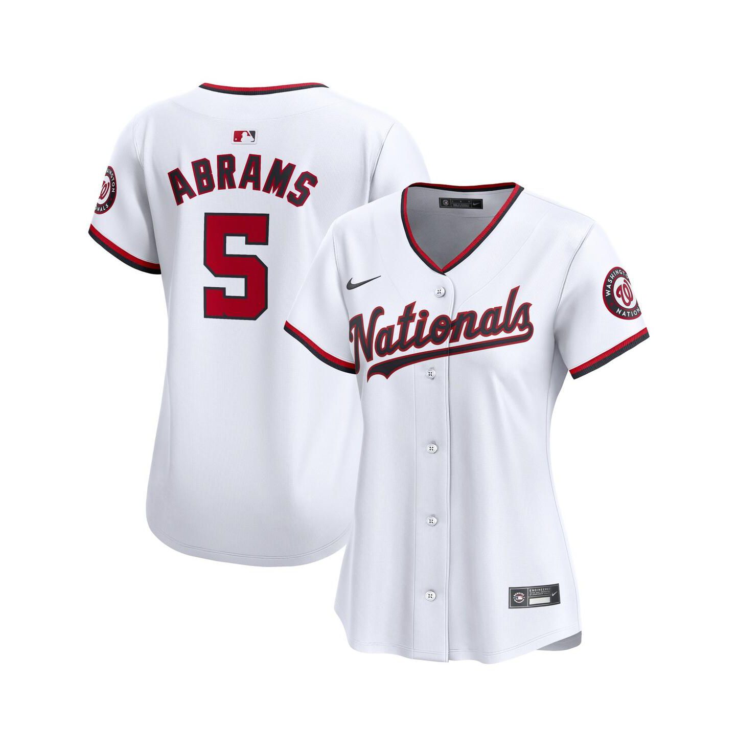 Женский топ Nike CJ Abrams White Washington Nationals Home Limited Player Jersey — фото 1