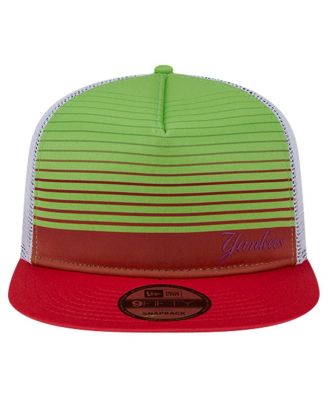 Men's Red New York Yankees Neon Horizon A-Frame Trucker 9FIFTY Snapback Hat