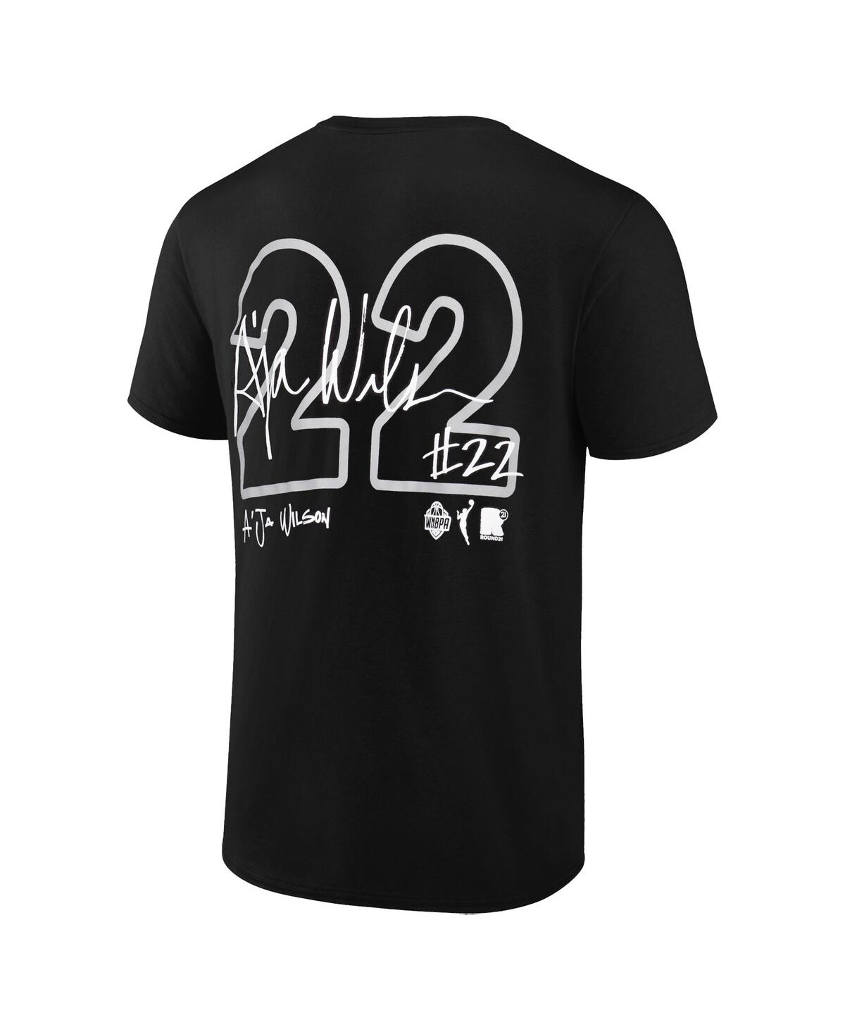 Round21 Big Boys And Girls A'ja Wilson Black Las Vegas Aces Player Signature Name Number T-shirt In Black