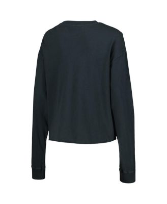 Women's Black Prince Purple Rain Cropped Long Sleeve T-Shirt