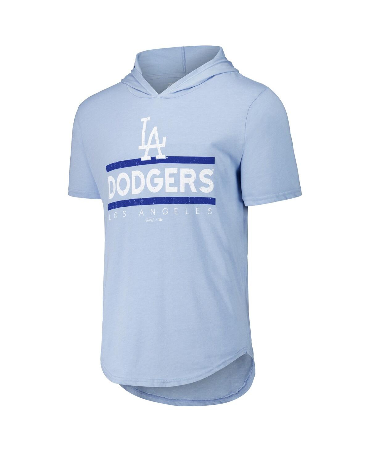 Majestic Men's ThreadsLos Angeles Dodgers Tri-Blend Hoodie T-Shirt - Light Blue