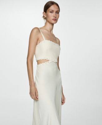 Mango Women's Lace Detail Slit Dress - Macy's
