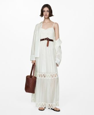 embroidered lyocell-blend dress Shiloh Embroidered Mini Dress Natural / S main image 1