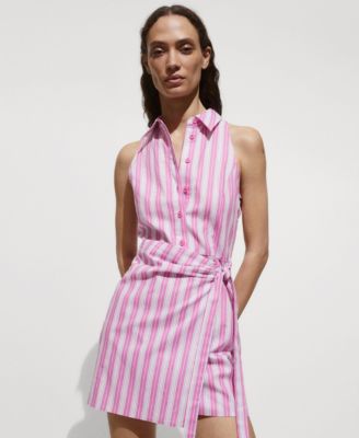 ★送料・関税込★I AM MARI★Milo striped shirt dress★ Linen striped shirt dress - Women | MANGO Kosovo