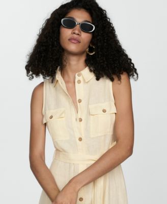Mango Women's Linen Shirty Dress - Macy's