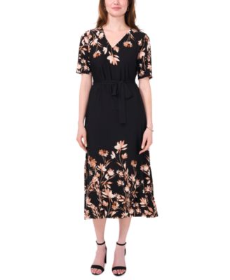 MSK - Women's Floral-Print Midi Dress