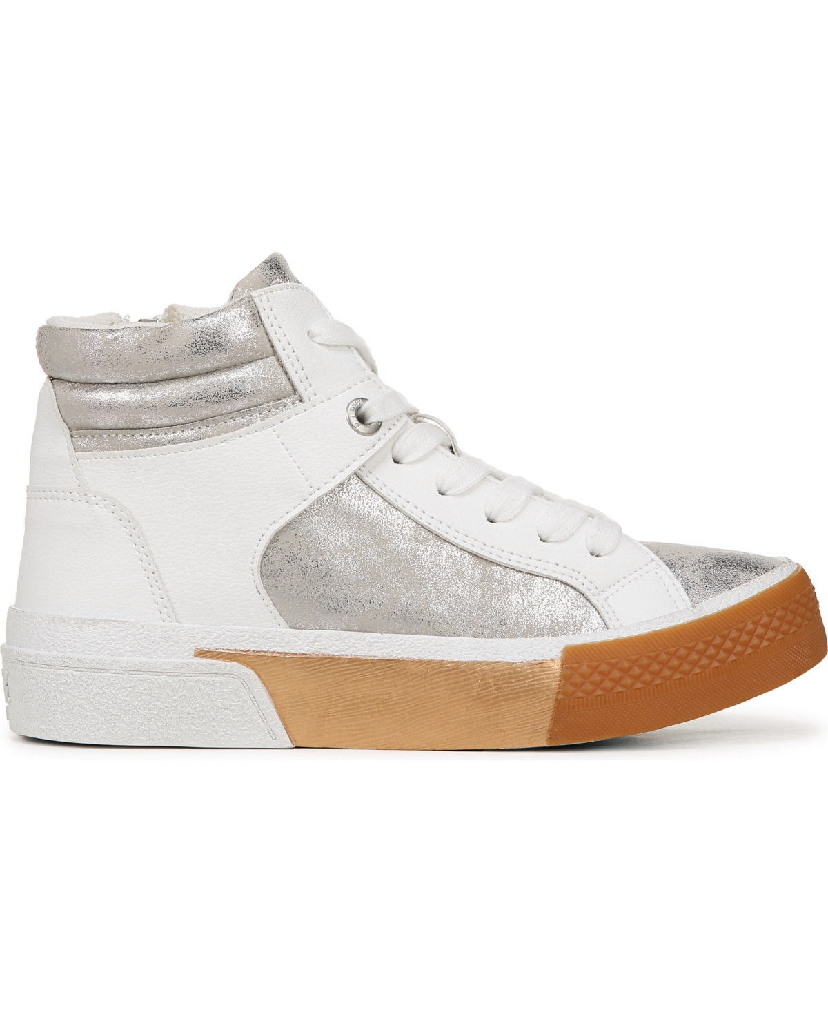 Blowfish Malibu Women's Waverly High Top Lace Up Platform Sneakers -Silver Faux Leather