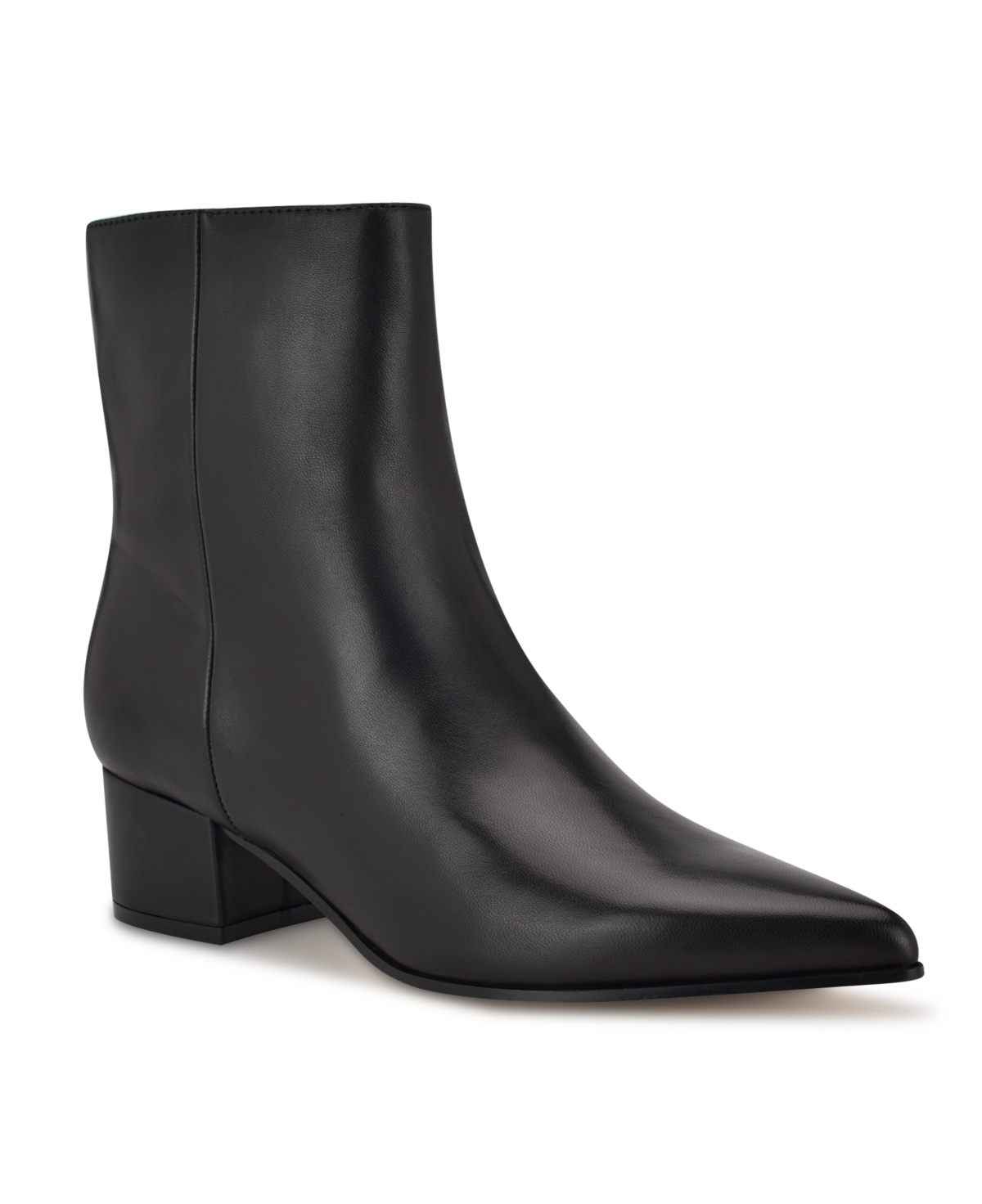 Nine West Wn Maribu Womens Solid Leather Mid-calf Boots In Black Leather