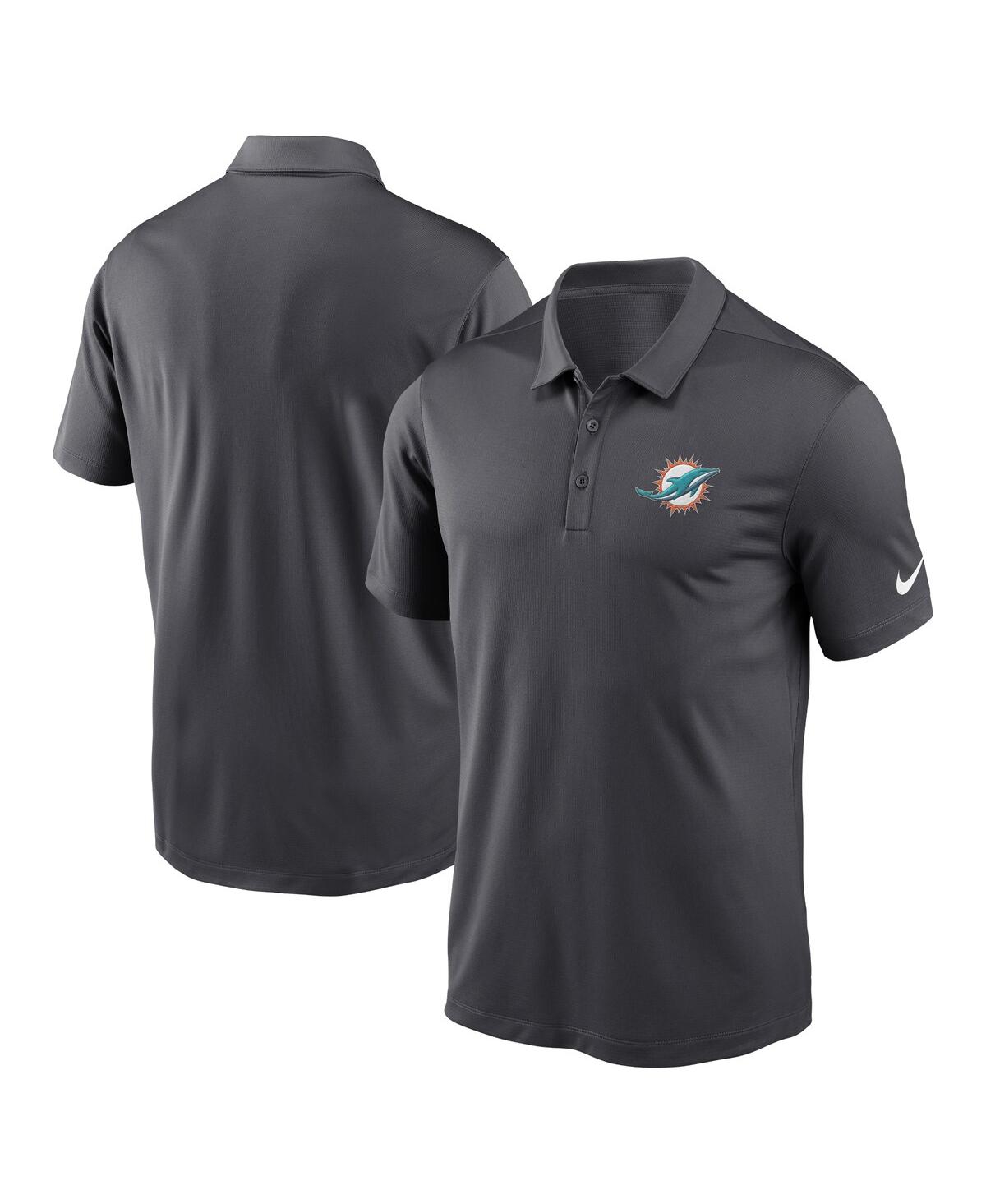 Nike Men's Anthracite Miami Dolphins Franchise Performance Polo In Anthracite