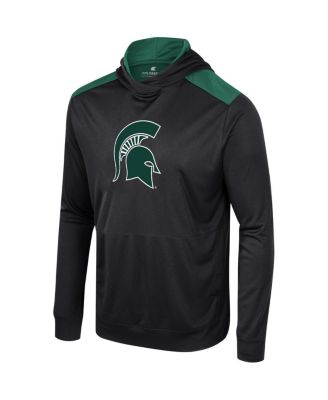 Men's Black Michigan State Spartans Warm Up Long Sleeve Hoodie T-Shirt