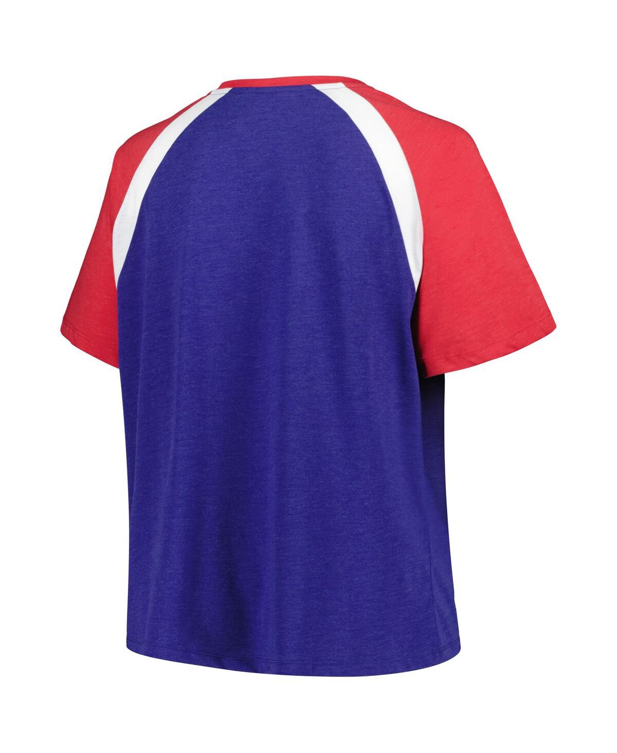New Era Women'sPhiladelphia Phillies Plus Size Raglan V-Neck T-Shirt - Royal
