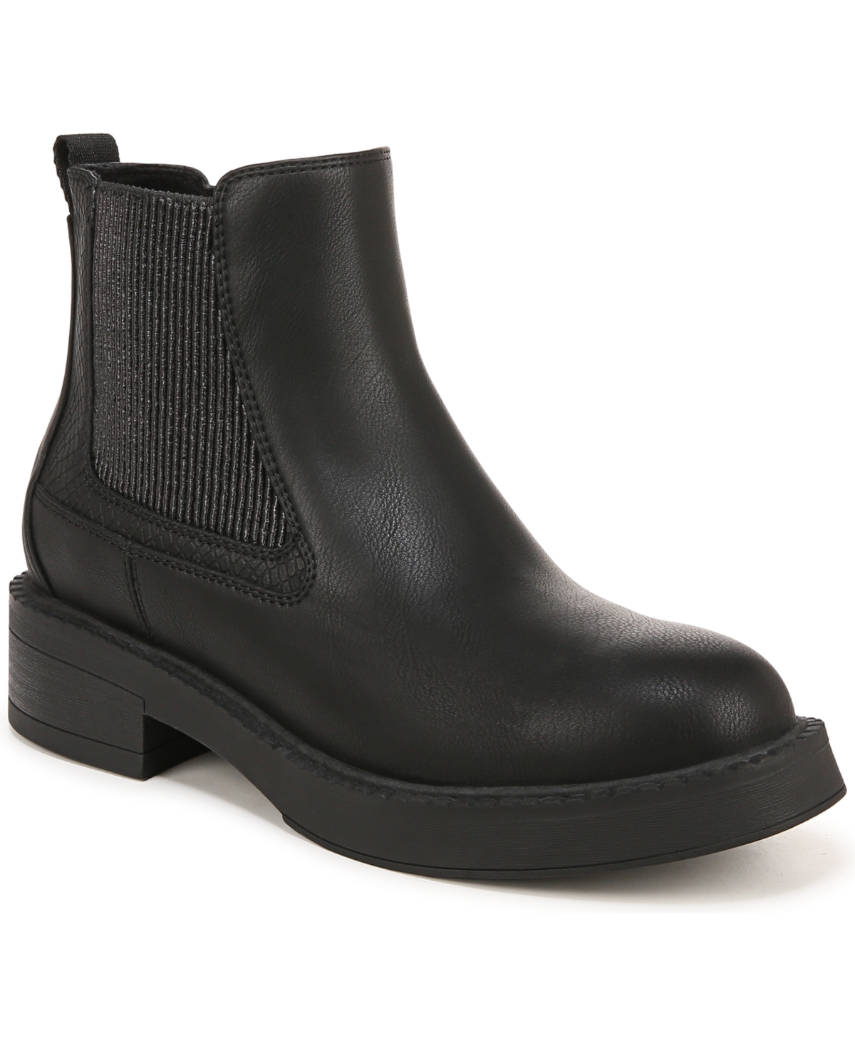 Women's Vera Chelsea Booties - Black Faux Leather