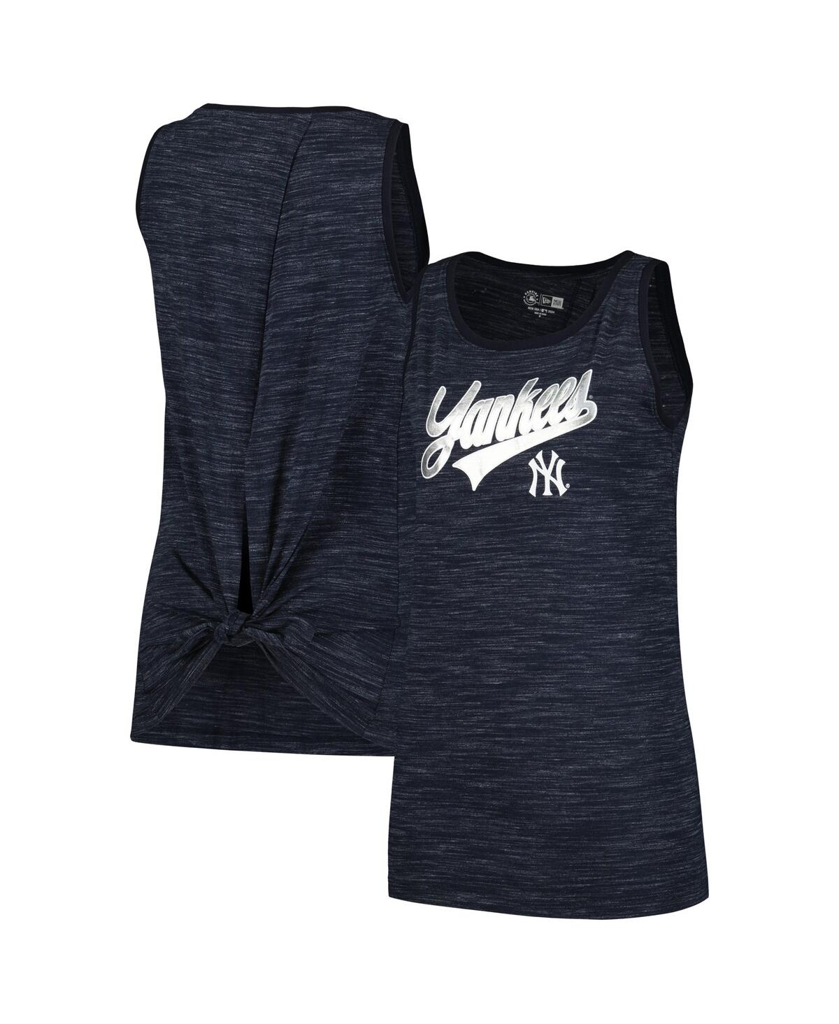 NEW ERA WOMEN'S NAVY NEW YORK YANKEES SPACE-DYE ACTIVE TANK TOP 